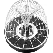 Cubilan Fountain 6.3"x6.3"x1.18" Solar Powered w/7-Nozzle+4 Fixer White Indoor