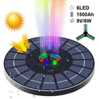 Solar Water Fountain 360 Rotating Nozzle Colored Rgb Lights Floating Waterfall