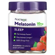Natrol, Melatonin Gummies, Strawberry, 10 mg, 90 Gummies (5 mg per Gummy)