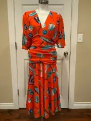 Diane Von Furstenberg Orange Asher Vermillion Dress, Size S, NWT! $468