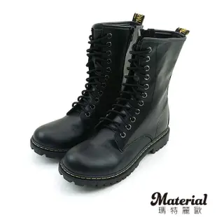 【MATERIAL 瑪特麗歐】靴子 MIT率性綁帶中筒靴 T7709(中筒靴)