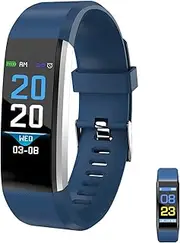 Fitness Tracker with Heart Rate Monitor Sleep Tracker Step Counter Pedometer IP68 Waterproof Fitness Watch for Men Women SMS SNS Call Notification for Android iOS Smartphones（Blue）
