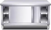 Snaweo Stainless Steel Work Table, 3 Tier Stainless Steel Table, Commercial Stainless Steel Kitchen worktop, for Home, Restaurant, Hotel and Garage(80x50x80cm)