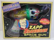 Futurama Zapp Brannigan Space Gun Tin Toy Collectible Sparking Vintage 2002 Rare