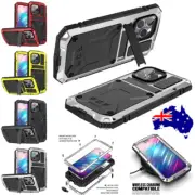 For iPhone 14 Pro Max 13 12 Mini 11 Waterproof Armor Metal Case Screen Cover