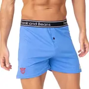 Mens Cotton Boxer Shorts Blue- Frank and Beans Underwear