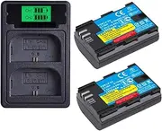2X 2950 mAh LP-E6 Battery & Dual Charger for Canon 5D Mark II III EOS 6D 7D 80D