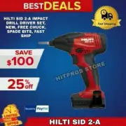 HILTI SID 2-A IMPACT DRILL SET, 2 BATTERIES NEW SPADE BITS 9 PCS , FAST SHIP