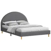 ALFORDSON Bed Frame Arched Base Grey Double
