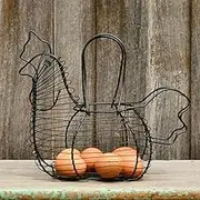 PANTRY PAN0036 Chicken Chicken Egg Basket, Black