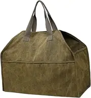 BATHVEVE Canvas Firewood Storage Bag Large Capacity Log Carrier for Home Camping