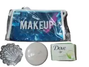 Beauty Combo Makeup Bag / Interlude PowderDove Soap Bar/Trinkit Holder