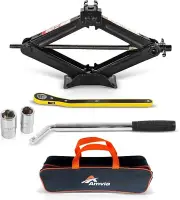 Car Jack Kit | Scissor Jack for Car 3 Ton (6,600 lbs) - Tire Jack Tool Kit | Por