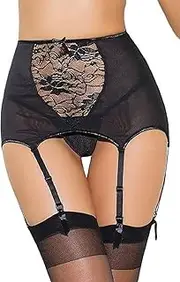 [Generic] Plus Size High-Waisted Garter Belt Women Sexy Lingerie Lace Underwear Panties