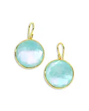 Ippolita 18K Yellow Gold Lollipop Amazonite Triple Large Disc Drop Earrings