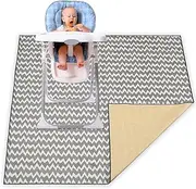 Highchair Floor Mat, Baby Splat Mat for Under High Chair/Arts/Crafts, Anti-Slip Waterproof Splash Mat, Washable Portable Picnic Floor Cloth for Baby Feeding Table