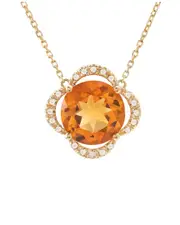 14K 3.10 ct. tw. Diamond & Citrine Necklace