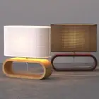 Wooden Table Lamp Bedside Desk Lamp Fabric Lampshade E27 w/ Online Switch