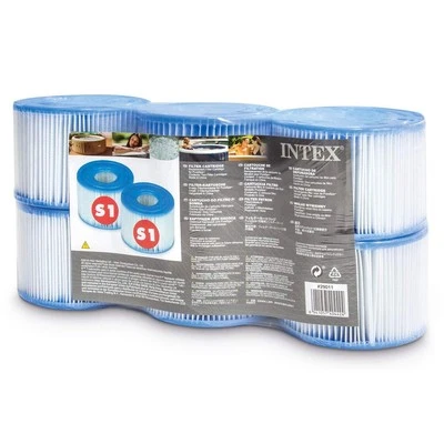 Intex Type S1 Pool Filter Cartridges 6 Pack for PureSpa Jet Massage Clean Water