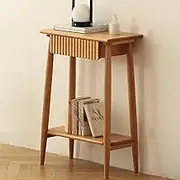 LYXWGRZD Narrow Console Table, Solid Wood Sofa Table, Table with Storage, Couch Table with Drawer, Entryway Table, Small Footprint(60cm/23.6in)
