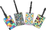 Namvo 4 Pcs Luggage Tags for Suitcases PVC Secure Suitcase Tags with Name ID Card Suitcase Baggage Tags Luggage Labels for Travel Bag Suitcase