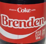 Share a Coke with Brenden 2025 Personalized Gift Coca~Cola Bottle 20oz