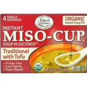 Edward & Sons Organic Instant Miso Cup Soup with Tofu - 1.3 oz (Pack of 3)