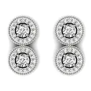 14KW AAA Diamond 2 stone Earring Semi Mount 3.5 mm center stones