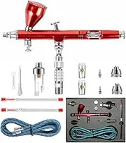 New Professional 0.2mm .3mm .5mm Dual Action Airbrush Spray Paint Gun Kit Complete Set for General-Purpose Art-and-Craft Projects Model-Railroad Detailing R/C Car Bodies Plastic Kits