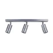 Pillar Light Adjustable 3 Light GU10 Titanium IP44 Rectangular Bar Back Plate