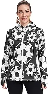 [Caihoyu] Zip Up Hoodies with Pockets Sunscreen Shirts Top UPF 50+ Plain Sweatshirt Women Jacket Hiking Outdoor