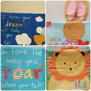 (Handmade. Fabric. Baby Story Books) & (Knitted Doll and Book sets).