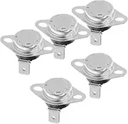 5pcs Temperature Control for Heating Device Household Thermostat Appliance Thermal for Coffee Maker Metal No Thermal Control Normally Closed Thermal for Water Heater for Oven Alloy