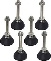 Wolfride 6pcs Leveling Feet Adjustable Furniture Levelers M8 Rubber Leveling Foot M8 Threaded Foot for Furniture