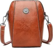 [Hehuo] Elmyse Crossbody Bag Leather, Elmyse Handbag, Retro All-Match Vertical Cellphone Bag