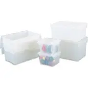 Flipak Attached Lid Container 15-3/16""L x 10-7/8""W x 9-11/16""H Clear Lewis