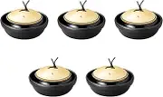 Set of 5 Red Belt Gold Saikomasuji Hot Pot 6.2 x 3.5 inches (15.8 x 9 cm) | Kaiseki Nabe, Reinforced Lid, Setomonohonpo