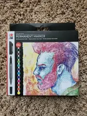 ?? MARABU GRAPHIX PERMANENT MARKERS 12 ALCOHOL BASED DUAL SIDED MULTI COLOR ART