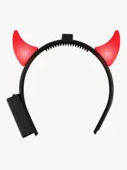 Light Up Flashing Glowing Red Devil Horns LED Costume Headband Halloween Costume