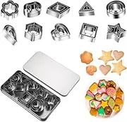 30-Piece Geometric Shapes Cookie Cutter Set - Stainless Steel Cutters for Baking, Pastry Dough, Pie Crust, Fondant, and More - for Creating Star, Flower, Hexagon, Heart, Oval Designs