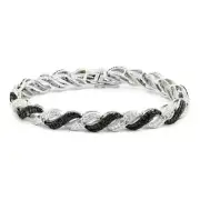 10.40 Ct Round Black & White Diamond Jewelry Tennis Bracelet 925 Sterling Silver