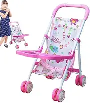 Toy Stroller, Toy Stroller with Bottom Basket for Kids, Stroller for Fun Outdoor Playtime Doll Accessory for Ages 3+ Boys Girls The Go! Gyouza
