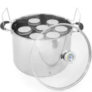 Barton Stock Pot 20qt Stainless Steel w/ Temperature Indicator + Canning Jars
