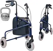 Premium 3 Wheel Rollator Walker for Seniors - Ultra Lightweight Foldable Walker for Elderly for Elderly Men Women - Folding 3-Wheel Tri Scooter with Basket Bag