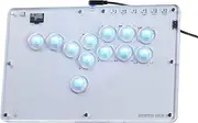 SIXSIR Leverless Arcade Stick Gaming Controller T12 Crystal Series - Acrylic Sandwich Artwork Template -12 Key Crystal Low-profile Switches - Custom RGB Leverless Controller for PC/PS4/PS3/Switch