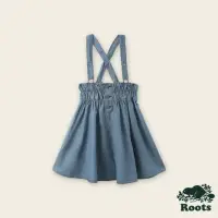 在飛比找momo購物網優惠-【Roots】Roots 大童- 高腰牛仔吊帶裙(藍色)