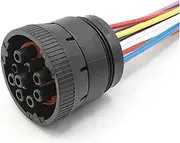 9 Pin Deutsch Auto Waterproof Electronic Connector Wiring Harness Diagnosctic Tool Circular Plug HD16-9-1939P/J1939/HD16-9-1939S (Color : 9P Female, Size : 1 Pc with 15cm 18AWG)