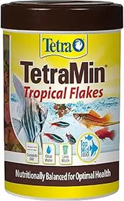Tetra TetraMin Tropical Flakes, Fish Food For top and Mid Feeders, 100g, Complete Diet With Shrimp Protein For Optimal Colour, Clean and Clear Water Formula, Easy-to-Digest Flakes Minimise Waste