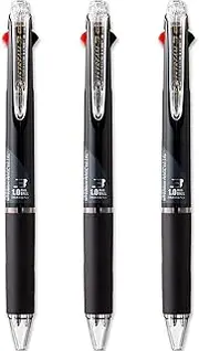 uni-ball Jetstream Rollerball Pen - Black Barrel - 3 in 1 Pen - 1.0mm Nib - Black, Blue, & Red Ink - Pack of 3