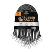 50 Packs Rubber Bungee Cords w/Hooks I 21 Inch, 32" Max Stretch I Heavy-Duty ...